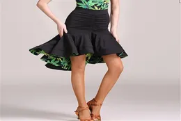 Novo verde vermelho preto adulto menina vestido de dança latina salsa tango chacha competição de salão prática vestido de dança leopardo impresso fish5938055