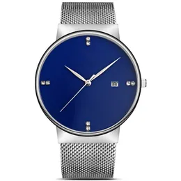 Business Men Quartz Watches Luxury Top Brand Fashion Simple Ultra-thin Watch Mesh 316 Stainless Steel Male Wristwatch