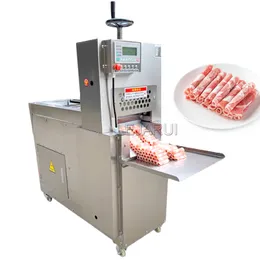 Máquina de rolo de cordeiro de corte duplo cnc de aço inoxidável fatiador de carne de carne de carneiro fatiador de carne congelante