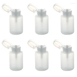 Aufbewahrungsflaschen, 6 x 150 ml, Nagellack-Pumpspender, Flaschenentferner aus Kunststoff, Weiß