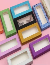 Caixa de embalagem de cílios quadrados vazios para 1 par de estojo fosco multicolorido para maquiagem de cílios de vison 3683252