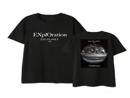 Kpop exo planeta 5 exploração concerto mesma terra impressão camiseta estilo verão unisex blackwhite o pescoço manga curta tshirt 21075508087