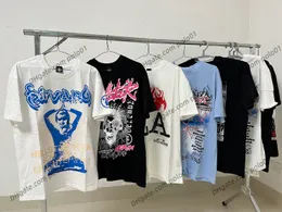 hellstar t shirt designer t skjortor grafiska tee klädkläder hipster tvättade tyg street graffiti bokstäver folie tryck vintage svart löst passande stor storlek