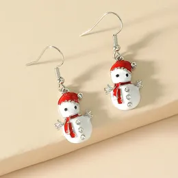 Studörhängen julkristall snögubbe smycken träd örhänge för kvinnor kreativa festtillbehör flicka gåvor