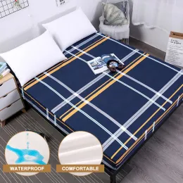 Wytłoczanie MeceRock Nowy nadruk Mattress Cover Waterproof Materac Protector Pad Paspled Arkusz oddzielony złoża wody z elastyczną