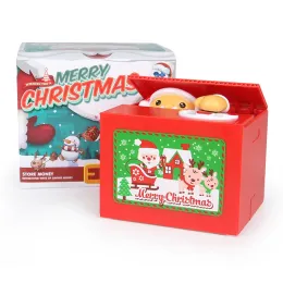 Boxes Electronic Deposit Saving Money Box Automated Santa Claus Coin Bank Creative Bank Toy Christmas Decoration Xmas Children Gifts