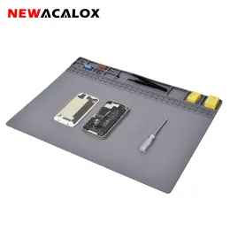 Soldeerijzers Newacaloxsilicone Repair Mat Tapete de solda magnético Isolamento térmico Reparação eletrônica para celular Laptop Almofada resistente ao calor