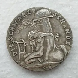 Moneta commemorativa della Germania 1920 La medaglia della vergogna nera Medaglia d'argento rara copia moneta accessori per la decorazione della casa278j