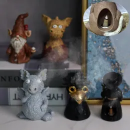 Queimadores a praga médico zumbis queimador de incenso animal decoração espiritual halloween criativo casa decoração suporte de incenso