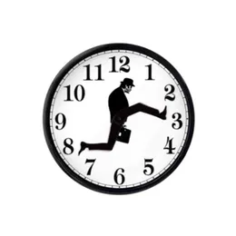 Wall Clocks British Comedy Inspired Creative Clock Comedian Home Decor Novelty Watch Funny Walking Silent Mute291A