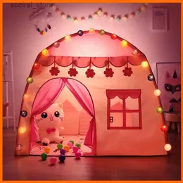 TOY TENTS Childrens خيمة داخلية في الهواء الطلق حديقة TIPI Princess Castle قابلة للطي Cubby Toys Tents Enfant Room House Teepee Playhouse L240313