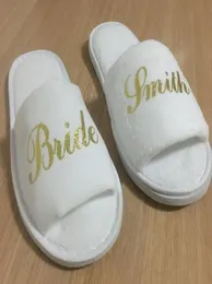 personalized Bridesmaid gift Wedding Slippers gifts wholes Bride to be bachelorette party 5 pair lot 8089885