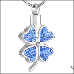 Naszyjniki wisiorek Airraz018 Four Leaf Clover kształt Kobiety Akcesoria Jewelry Judzkie Kremację Szkolenie Pogrzeb Urna Dostawa kropla P Otbiw