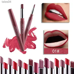 Lipstick Miss Rose 2 w 1 matowy szminka nagi lipliner makijaż wodoodporny długoterminowy makijaż ołówku do ust 240313