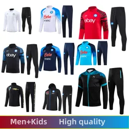 2023 Napoli AE7 D10s Training Anzug langärmlige Napoli Athletics Anzug Fußballhemd 21 22 23 24 Fußball Athletics Anzug Jacke Kids Kit Kit Kit