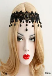 Bohemian Ladies Lace Rhinestone Dangle Hair Hair Band opaska na głowę Fancy Dress Party Girls Headdress Lei Headwear6976246