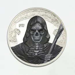 5 datorer The Ghost Scream Killer Coins Silver Plated Monster Evil Spirits 40 Mm Badge Elizabeth Home Souvenir Collectible Decoration 345h