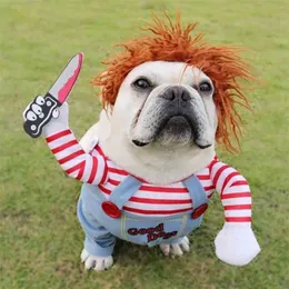 Dog Costumes Funny Clothes Chucky Style Pet Cosplay Costume Sets Novelty Clothing For Bulldog Pug 210908304x