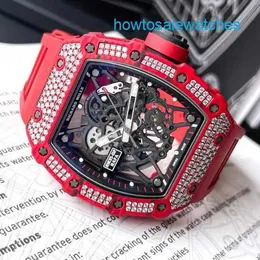 RM Watch luksus zegarek szwajcarski zegarek RM35-02 Automatyczny zegarek mechaniczny RM3502 Oryginalny zestaw diamentów NTPT Red Leisure Sports Targiece