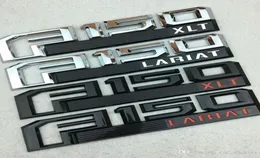 新しいF150 Lariat XLT Emblem 3D ABS Chrome Logo Car StickerバッジドアデカールカースタイリングFord8736700