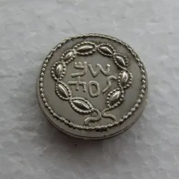 G28 Rara antica moneta ebraica in argento Zuz dell'anno artigianale 3 della rivolta di Bar Kochba - 134 d.C. Copia Coin271s