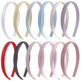 Hair Accessories 8/12pcs Candygirl Girls Shiny Glitter 1.5cm Fine Grid Colour Bands Hoops Party Hairbands Lovely Kids