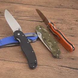 Coltello pieghevole A2303 di alta qualità 8Cr13Mov Lama drop point satinata G10 con manico in lamiera di acciaio Escursione di campeggio esterna Coltello tattico di sopravvivenza EDC Coltelli tascabili EDC