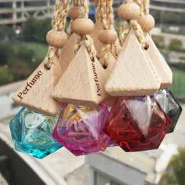 Bilparfymflaska hänge essentiell olja diffusor 9 färger väska kläder ornament luftfräschare hängande glasflaskor parfym