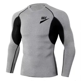 Men Bodybuilding Sport Black T-shirt Quick Dry Running Shirt Long Sleeve Compression Top Gym T Shirt Men Tight Gym Clothes