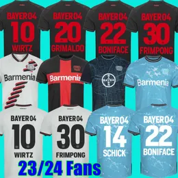 23 24 Maglie da calcio da uomo Leverkusen Bayer Boniface Wirtz Grimaldo Frimpong Adli Schick HloZek Tella Hofmann Tah Home Away 3a edizione speciale Maglie da calcio