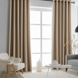 Vorhänge Solide braune Vorhänge für Wohnzimmer Schlafzimmer Fenstervorhang für Flurtür Tende Jalousien Vorhänge Elegante Cortinas Ins Rideaux Panel