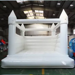 Entrega gratuita atividades ao ar livre 4,5 x 4,5 m (15 x 15 pés) PVC completo branco comercial inflável casamento noivado batizado bouncer moonwalk jumper casa para festa