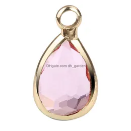 Charms Ny ankomst Mix Colors Diy Crystal Birthstone Dingles för halsbandarmband smycken transparenta glashängen tillbehör släpper dh7nd