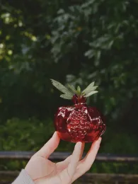 Wazony czerwone szklane granat wazon kreatywny kształt owoców