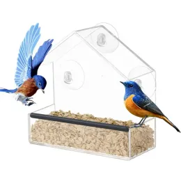 Füttern Hochwertiger Vogelfutterspender Langlebige Acryl-Vogelfutterspender Starkes Saugnapf-Design für einfache Sicht aus dem Fenster für den Garten im Hof