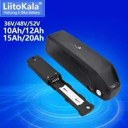 Liitokala 36V 48V 52V 10AH 12AH 15AH 20AH Bateria de bicicleta elétrica Hailong Bateria de bateria de bicicleta poderosa porta de bateria de lítio USB