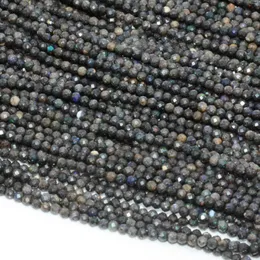 Драгоценные камни Натуральные простые - среднего качества, черный/серый драгоценный опал, ограненные круглые бусины 2 мм