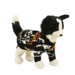 Hundkläder husdjurskläder valp katt stickad bokstav hund mönster höst vinter varma tröjor tröjor