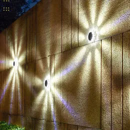 RGB Solar Wall Light 9LED Wall Washing Light White/Warm led Lawn Garden