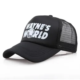 Whole Black Waynes World Baseball Caps Unisex Hip Hop Hat Sunhat Wayne's World Hat Costume Embroidered Mesh Hats Trucker 316l