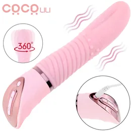 Big Zungenmassagegerät 2 in 1 oralen Klitoris -Stimulator Dildo Vibratoren Vagina Sexspielzeug für Frauen weiblich Flirten sexo 240312