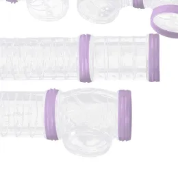 Toys 8piece Hamster Tube مجموعة نفق متين وشفاف لإكسسوارات قفص الهامستر الهامستر السمين