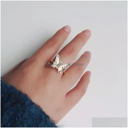 Cluster Rings Anxiety Ring Figet Spinner For Women Men Alloy Rotate Ly Spinning Anti Accessories Jewelry Gifts Drop Delivery Dhrm2