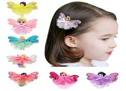 8 Styles Girls Fairy Princess Lace Sequins Hairpins White Butterfly Wings Hair Clips Cute Pretty Brity Baby Hair Accessory8017855