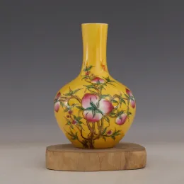 Vasos da República da China vaso da família rosa vaso de esfera celestial de pêssego pintado à mão