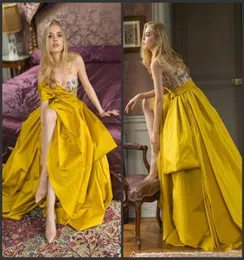 Yellow Prom Dresses Long 2020 Elegant A Line Paolo Sebastian Special Occasion Formal Party Wear Evening Gowns8257994