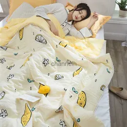Comforters sets Children Summer Quilt Cartoon Fruits Colorful Comforter Adults Mechanical Wash Floral Lace Quilting Thin Quilts Cool Blankets YQ240313