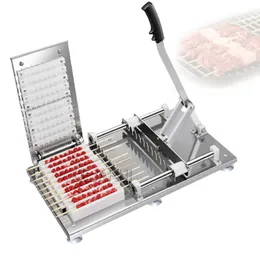 BBQ Meat Spett Manual Satay Spett Machine BBQ Rostfritt stål Mutton Kebab Lamb Spett Tools Machine