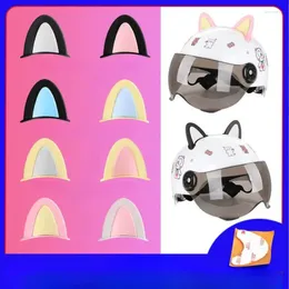 Motorcycle Helmets Universal Helmet Cat Ears Decoration Electric Car Driving Styling Cute Stickers Decor Accessories