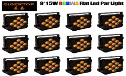 Cheap 12 units 9x15W 5 Color Flat Led Par Cans Fan Cooling Tyanshine Leds No Wireless 24G No Battery Power Inout Socket 113967773